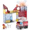 imageMAGNATILES Fire Station 50Piece Magnetic Construction Set The Original Magnetic Building Brand