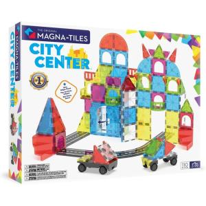imageMAGNATILES City Center 110Piece Magnetic Construction Set The Original Magnetic Building Brand