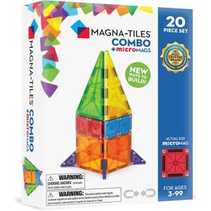 imageMAGNATILES Combo 46Piece Magnetic Construction Set The Original Magnetic Building Brand20pc