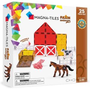 imageMAGNATILES Farm Animals 25Piece Magnetic Construction Set The ORIGINAL Magnetic Building Brand