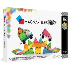 imageMAGNATILES Grand Prix 50Piece Magnetic Construction Set The ORIGINAL Magnetic Building Brand