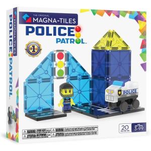 imageMAGNATILES Police Patrol 20Piece Magnetic Construction Set The Original Magnetic Building Brand