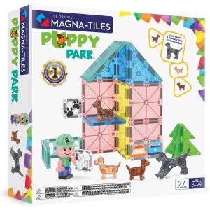 imageMAGNATILES Puppy Park 27Piece Magnetic Construction Set The Original Magnetic Building Brand