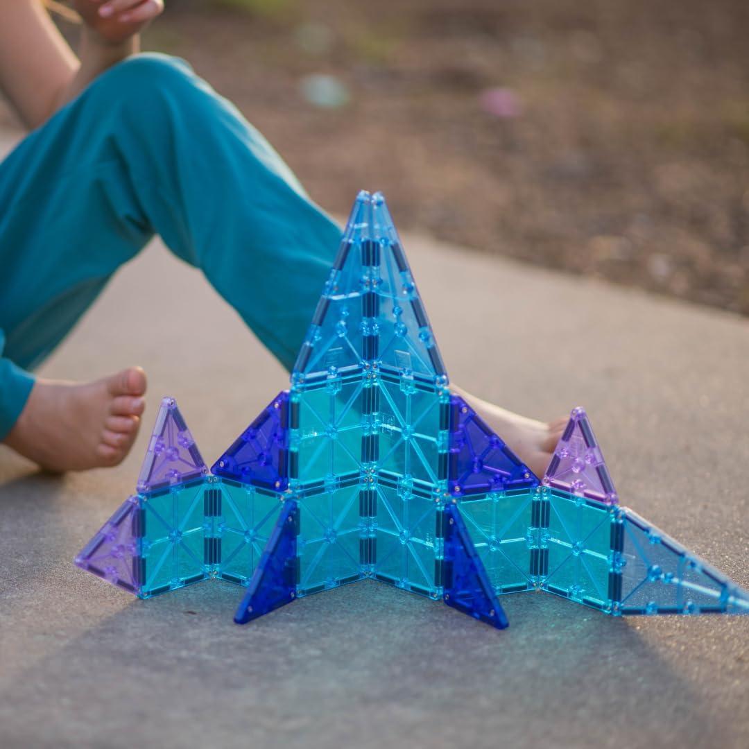 imageMAGNATILES Color Shop NEON 20Piece Magnetic Construction Set The Original Magnetic Building BrandGlacier