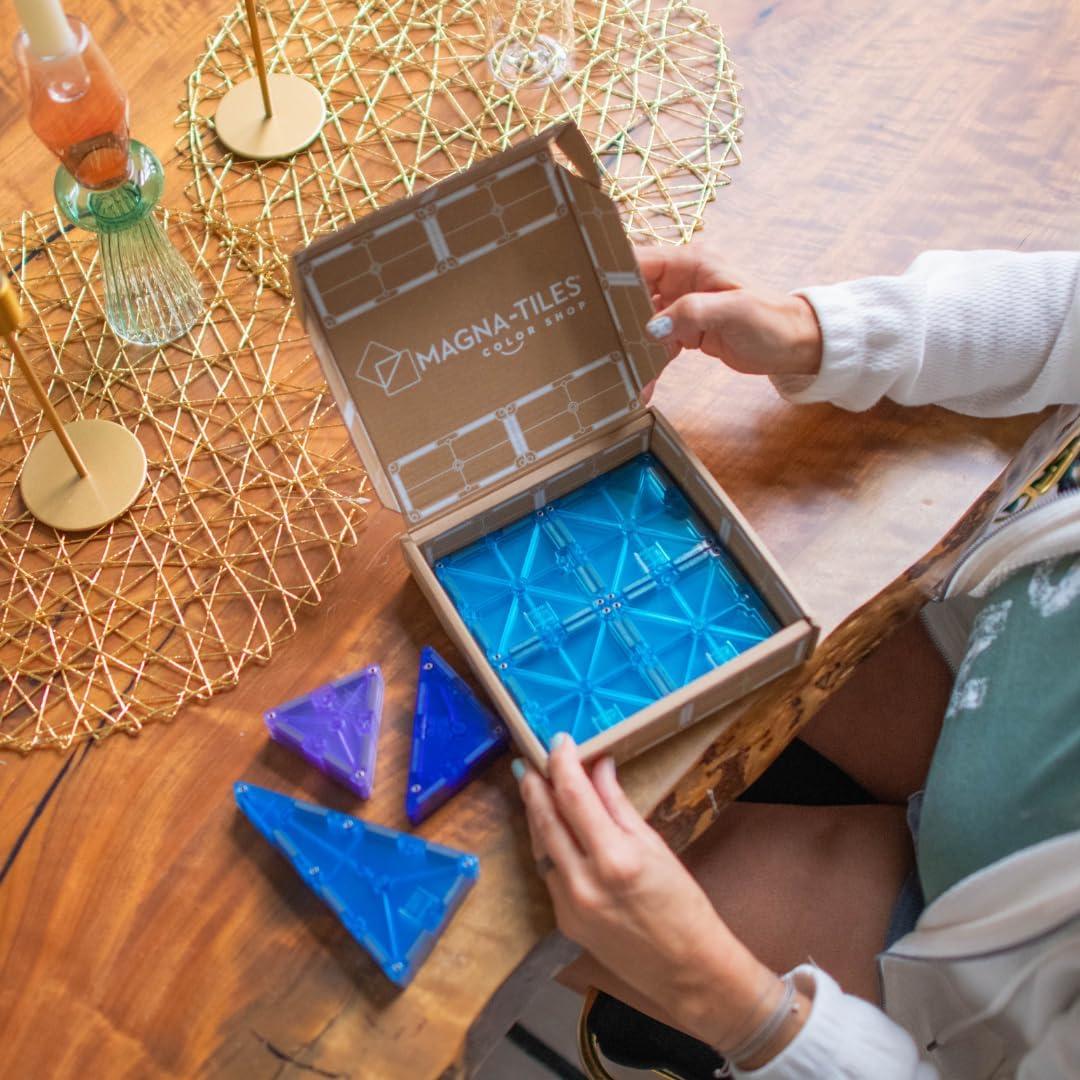 imageMAGNATILES Color Shop NEON 20Piece Magnetic Construction Set The Original Magnetic Building BrandGlacier