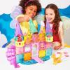 imageMAGNATILES Castle DLX 48Piece Magnetic Construction Set The Original Magnetic Building Brand