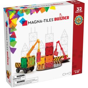 imageMAGNATILES Builder 32Piece Magnetic Construction Set The ORIGINAL Magnetic Building Brand