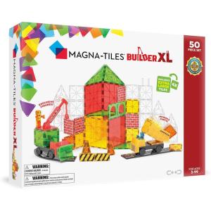imageMAGNATILES Builder XL 50Piece Magnetic Construction Set The Original Magnetic Building Brand