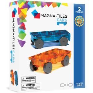 imageMAGNATILES Cars  Green ampamp Yellow 2Piece Magnetic Construction Set The ORIGINAL Magnetic Building BrandBlue  Orange