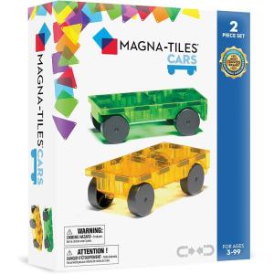 imageMAGNATILES Cars  Green ampamp Yellow 2Piece Magnetic Construction Set The ORIGINAL Magnetic Building BrandGreen  Yellow