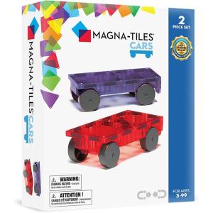 imageMAGNATILES Cars  Green ampamp Yellow 2Piece Magnetic Construction Set The ORIGINAL Magnetic Building BrandPurple  Red