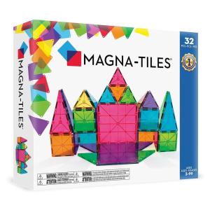 imageMAGNATILES Classic 32Piece Magnetic Construction Set The ORIGINAL Magnetic Building Brand
