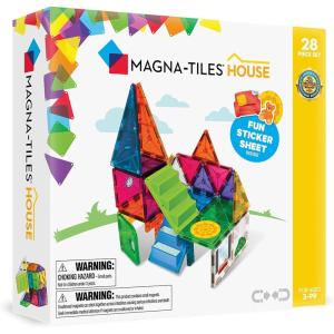 imageMAGNATILES House 28Piece Magnetic Construction Set The ORIGINAL Magnetic Building Brand