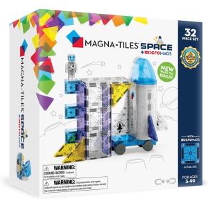 imageMAGNATILES Space 32Piece Magnetic Construction Set The Original Magnetic Building Brand