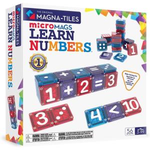 imageMagnaTiles microMAGS Learn Numbers 56Piece Magnetic Construction Set The Original Magnetic Building Brand